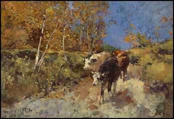 Cattle in the Lane by Frederick Charles Vipont Ede vendu pour $1,495