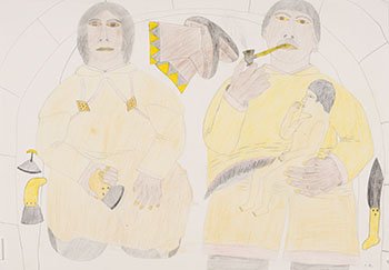 Untitled (Family in Igloo) by Nancy Pookertnak vendu pour $250