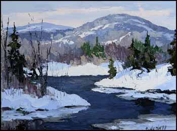 North River in Spring by Oscar Daniel De Lall sold for $1,725