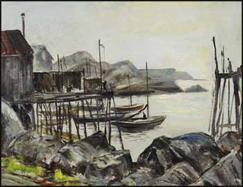 Indian Harbour, Nova Scotia by Joseph Sydney Hallam sold for $819
