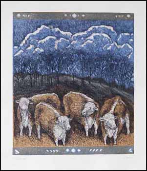 Cows at Night (00745/2013-387) by Helen Mackie vendu pour $156