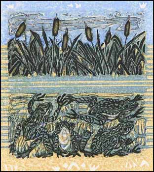 Frogs and Rushes (01164/2013-2080) by Helen Mackie vendu pour $188