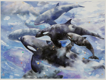 Pod of Orcas (03173/58) by Alex Fong sold for $750