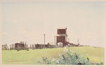 Grain Elevator at La Salle, Manitoba by Walter Joseph (W.J.) Phillips
