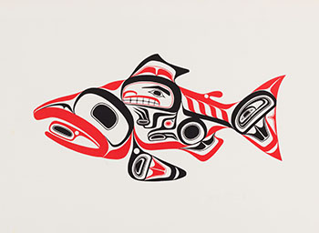 Haida Dog Salmon - Skaagi by William Ronald (Bill) Reid