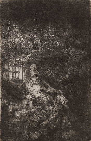The Rest on the Flight into Egypt: A Night Piece (B., Holl. 57; H. 208; BB 44-2) by Rembrandt Harmenszoon van Rijn