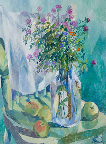 Still Life with Flowers and Apples par Betty Roodish Goodwin