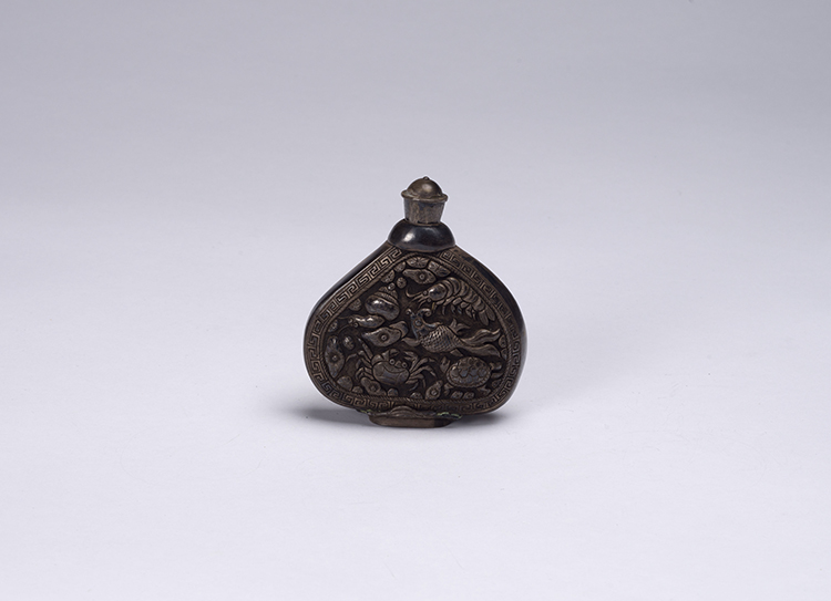 Chinese Mottled Jade and Silver Snuff Bottle, 19th Century by  Chinese Art