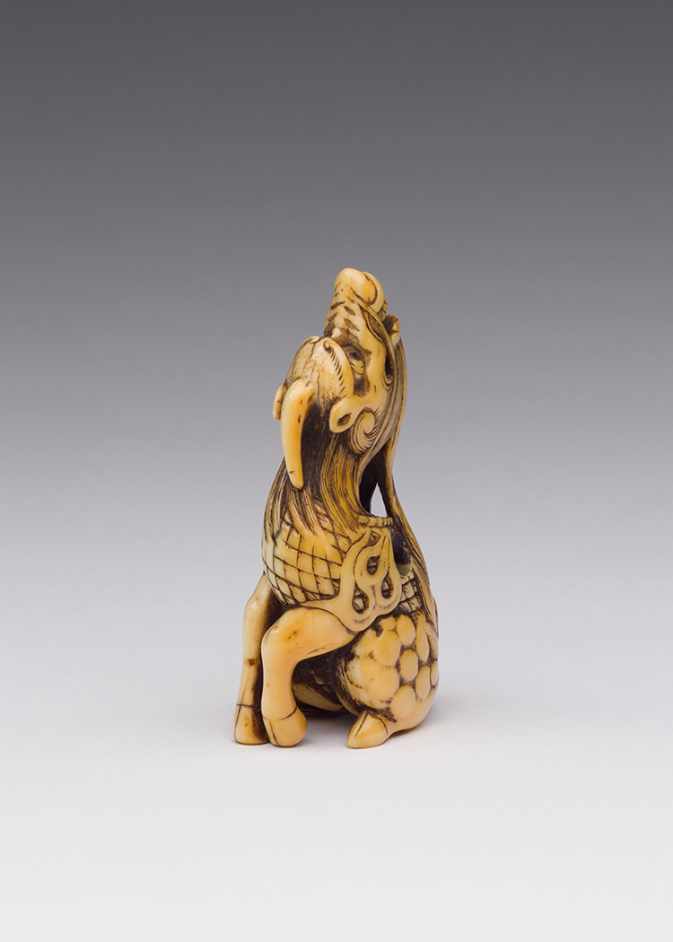 A Well-Carved Japanese Ivory Netsuke of a Kirin, Edo Period, 18th to 19th Century by  Japanese Art