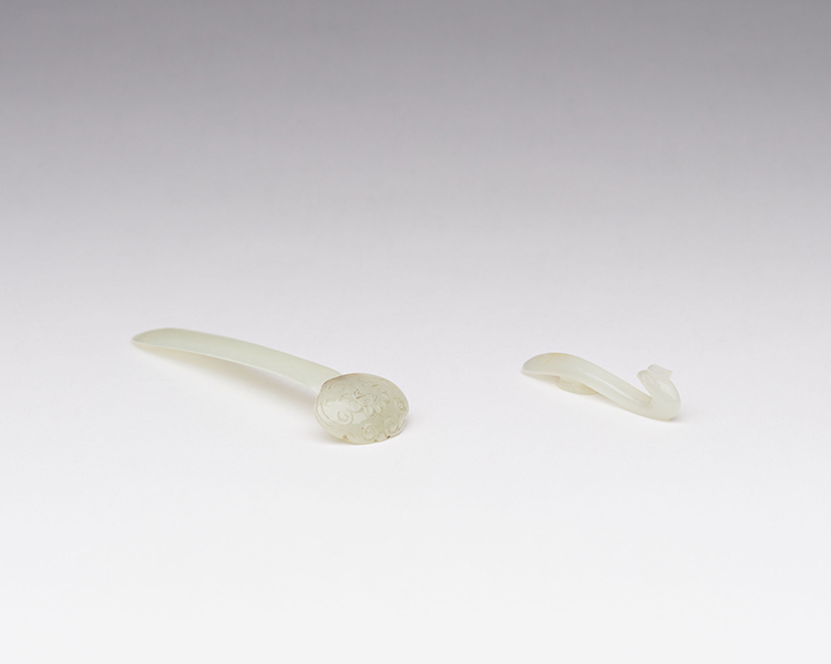 Two Chinese Pale Celadon Jade Ornaments, 19th Century by  Chinese Art