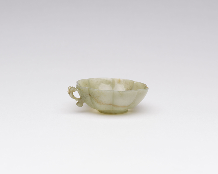 A Chinese Miniature Miniature Mughal-Style Celadon Jade Cup, 19th Century by  Chinese Art