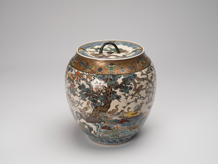 Japanese Satsuma Waterpot and Cover, Mizusashi, 19th Century by  Japanese Art