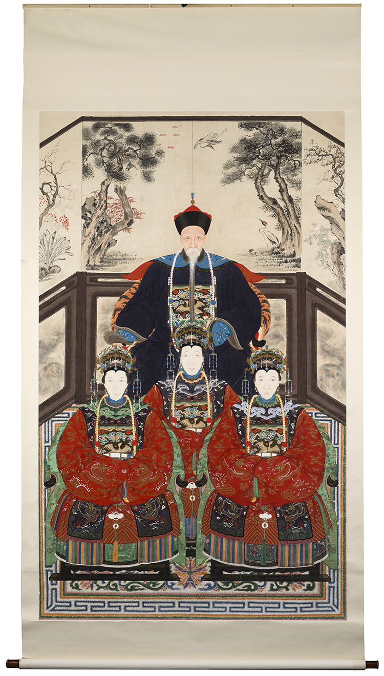 A Large and Finely Painted Chinese Ancestral Portrait Painting, Late 19th Century par  Chinese Art