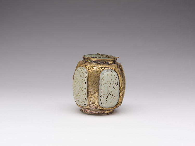 A Chinese Brass Box with Jade Mounts, 19th Century par  Chinese Art