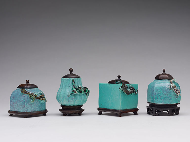 Four Chinese Robin's Egg-glazed Scholar's Vessels, Early 20th Century par  Chinese Art