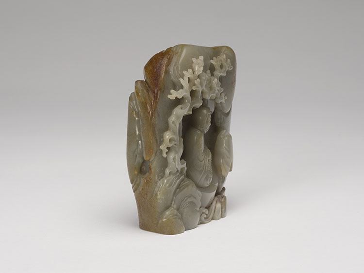 A Chinese Celadon Jade Carved ‘Luohan’ Mountain, 18th/19th Century par  Chinese Art