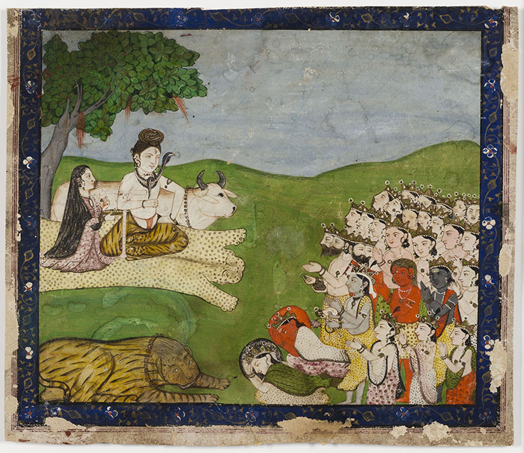 A Kangra Painted Miniature of Shiva and Parvati Worshipped by Deities, 18th/19th Century par Indian Art