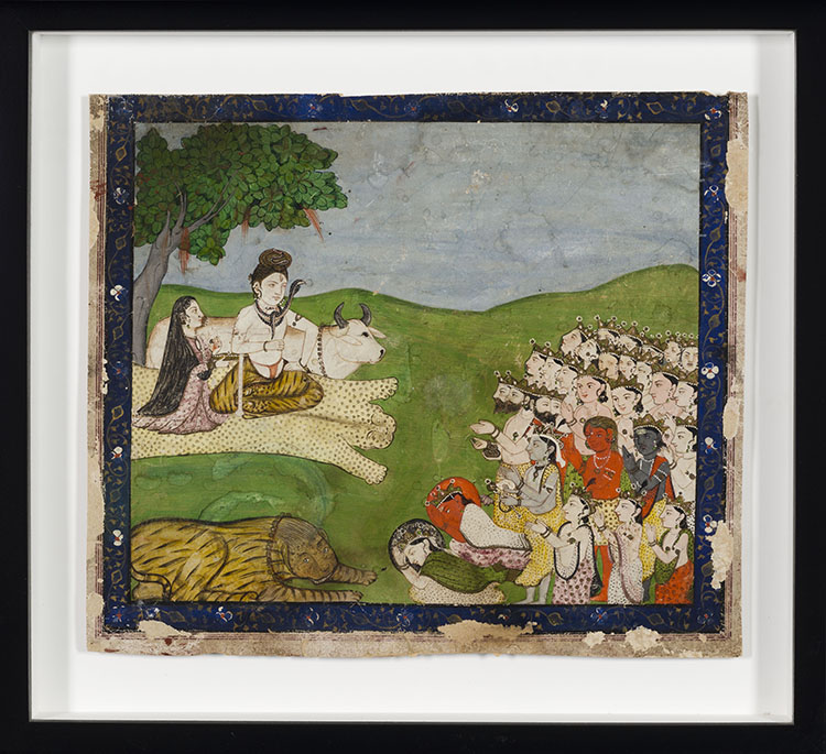 A Kangra Painted Miniature of Shiva and Parvati Worshipped by Deities, 18th/19th Century par Indian Art