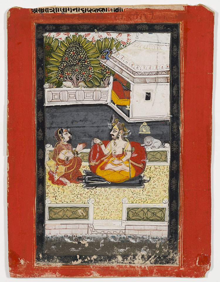 A Rajasthan Painted Miniature of an Aesthetic and Lady, 19th Century par Indian Art