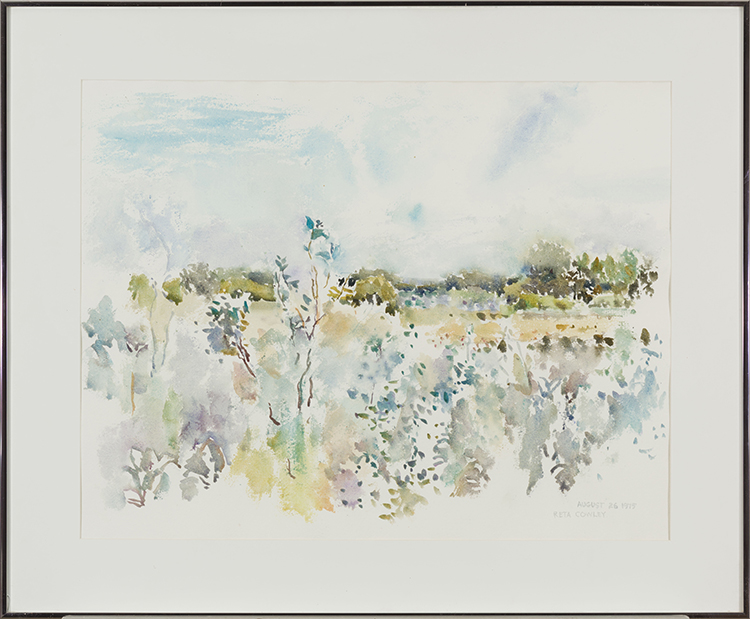 Pasture & Silverberry Bushes #2 by Reta Madeline Cowley