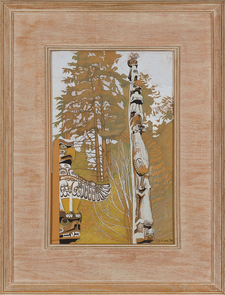 Totem Poles at Stanley Park by Edward John (E.J.) Hughes