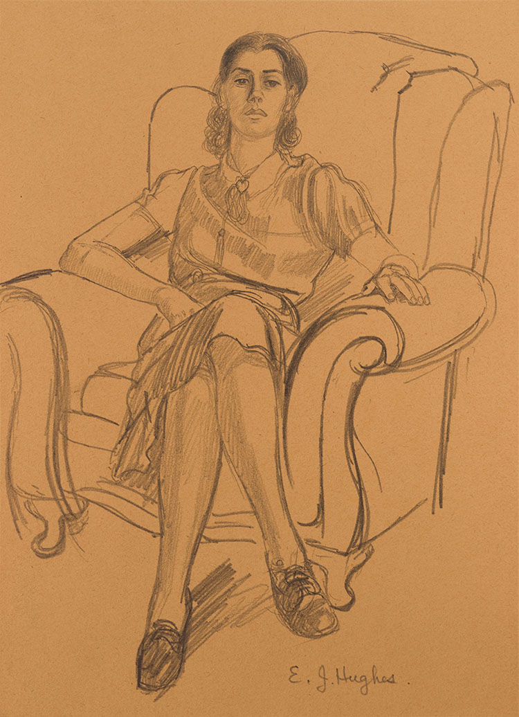 The Artist's Wife in an Armchair by Edward John (E.J.) Hughes