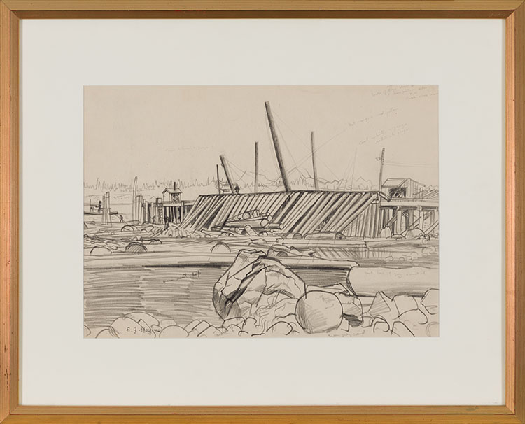 A Log Dump at Royston, Comox Harbour by Edward John (E.J.) Hughes