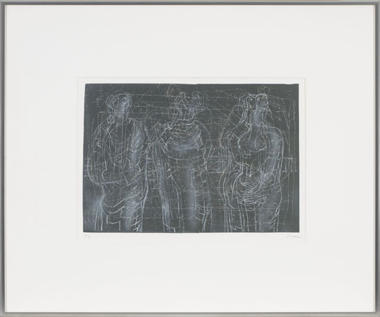 Three Cloaked Figures II par Henry  Moore