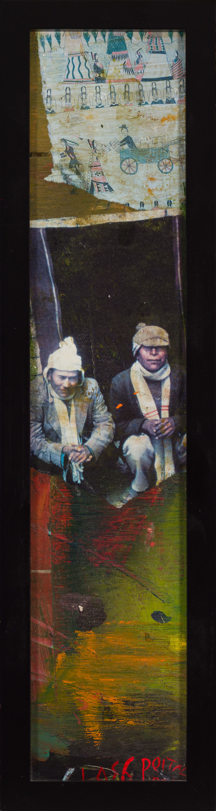 Untitled - Two Native Men by Jane Ash Poitras