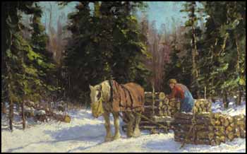 The Woodcutter ~ Horse and Sleigh by Frederick Simpson Coburn vendu pour $46,000