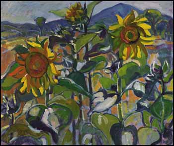 Sunflowers, Magog, PQ, Owl's Head Mountain by Nora Frances Elizabeth Collyer vendu pour $28,750