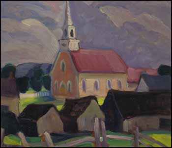 Ste-Fidèle Church, PQ / A Forest Lake Study by Nora Frances Elizabeth Collyer vendu pour $31,625