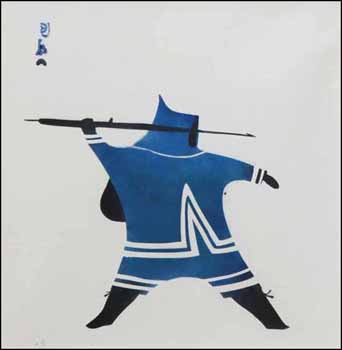 Hunter with Harpoon (02539/2013-1540) by  Pootoogook sold for $2,813