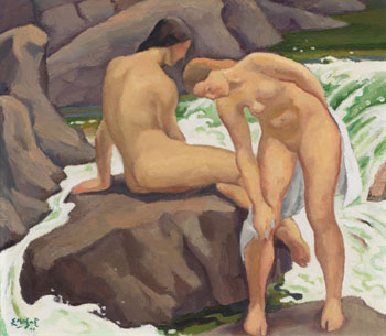 Two Bathers by Edwin Headley Holgate vendu pour $165,200