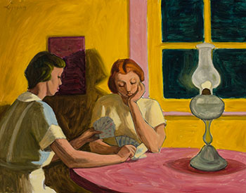 Girls Playing Cards by John Goodwin Lyman vendu pour $43,250