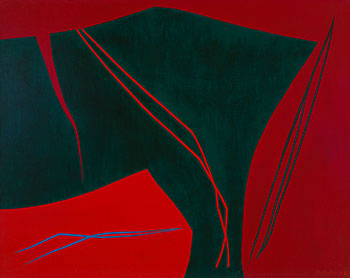 Vibration vert-rouge by Fernand Leduc vendu pour $31,250