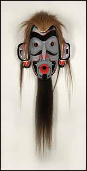 Lost Nootka Whaler with Horse Tail Mask by Patrick Amos sold for $2,633