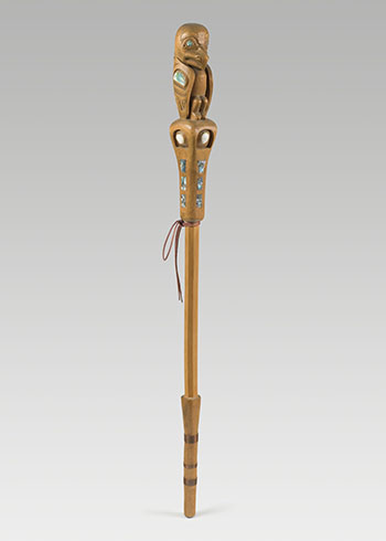 Tsimshian Rhythm Cane by Charles Peter (Chuck) (Ya'Ya) Heit sold for $3,125