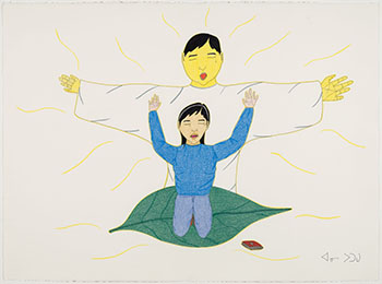 A Good Feeling from Heaven by Annie Pootoogook vendu pour $8,750