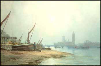 Westminster from the River by Charles E. Hannaford vendu pour $1,093