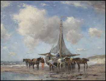 The Incoming Tide, Scheveningen by Johan Frederik Scherrewitz sold for $40,250