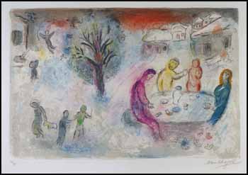 From Daphnis and Chloe: Le repas chez Dryas by Marc Chagall vendu pour $18,400