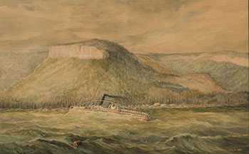Ploughboy Sidewheeler, Off Lonely Island, Georgian Bay, July 1, 1859 by William Armstrong sold for $2,500