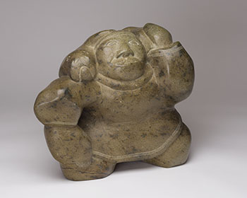 Figure and Seal by Aqjangajuk (Axangayu) Shaa vendu pour $2,250