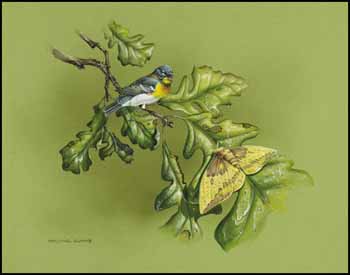 Male Parula Warbler and Male Imperial Moth by Michael Dumas vendu pour $936