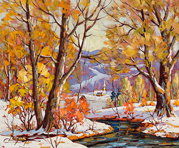 Ruisseau en automne by Claude Langevin sold for $6,875