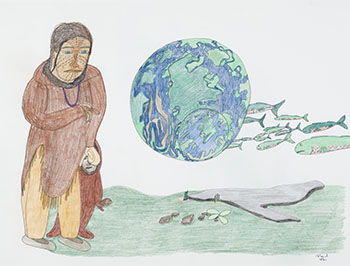 Old-Time Mother with the Earth by Shuvinai Ashoona sold for $4,375