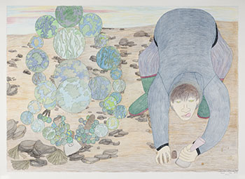 Clam Digging with Earth Transformation by Shuvinai Ashoona sold for $5,625