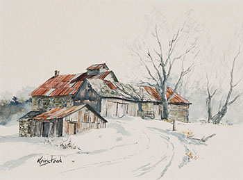 Farmouse in Winter by James Lorimer Keirstead vendu pour $250
