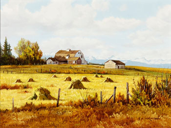 West of Calgary, Harvest by George A. Horvath vendu pour $625